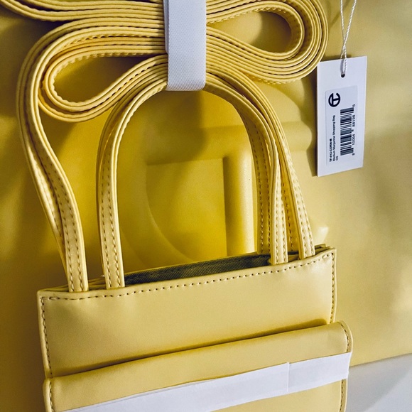 🌈NWT TELFAR margarine yellow small shopping bag tote - Picture 4 of 11